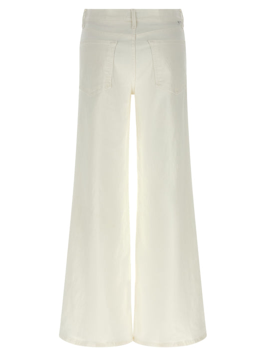 Mother Denim White Cotton Flared Jeans