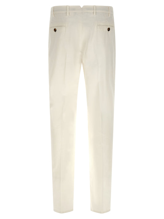 Brunello Cucinelli White Cotton Casual Pants
