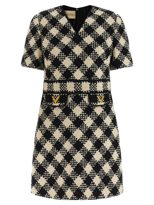 Valentino Garavani Bicolor Cotton Short Dress