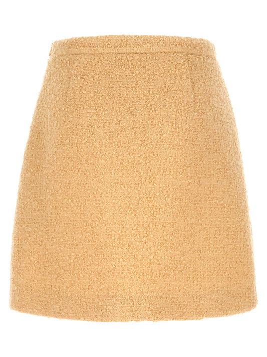 Valentino Garavani Beige Virgin Wool Long Skirt
