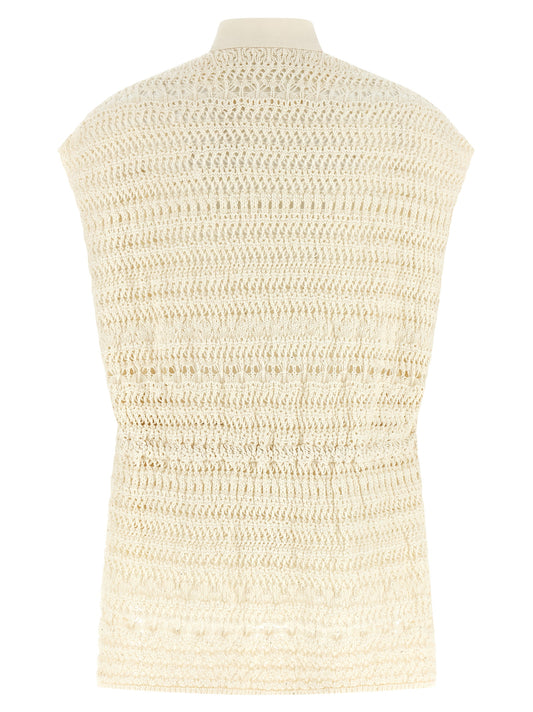 Fabiana Filippi Beige Cotton Sleeveless Jacket