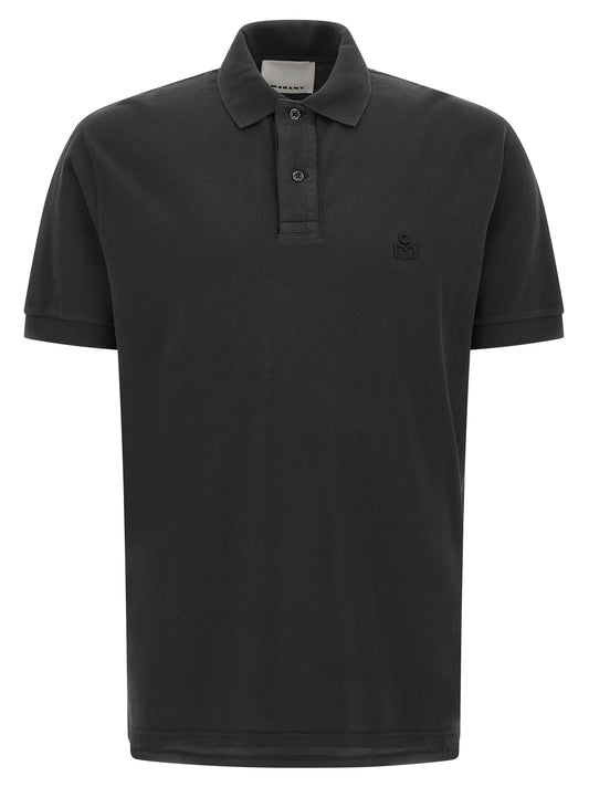 MARANT Black Cotton Polo Shirt