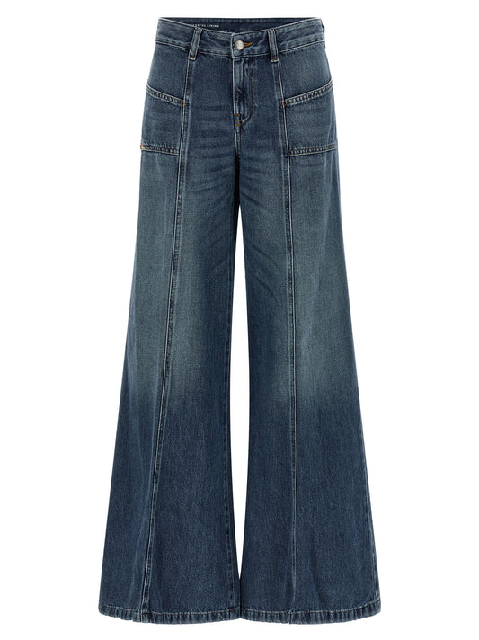 Diesel Blue Cotton Flared Jeans