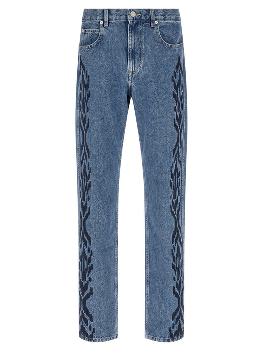 MARANT Blue Cotton Straight-Leg Jeans
