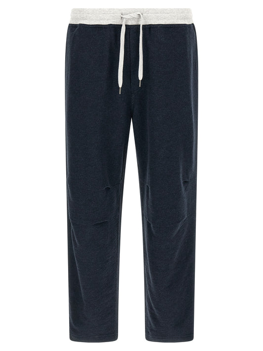 Brunello Cucinelli Blue Cotton Joggers (Workout Pants)