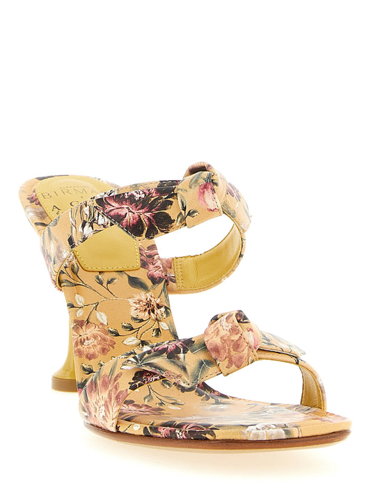 Alexandre Birman Bicolor Cowhide Stiletto Heel Sandals