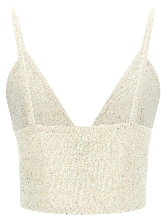 Alessandra Rich White Polyester Tank Tops