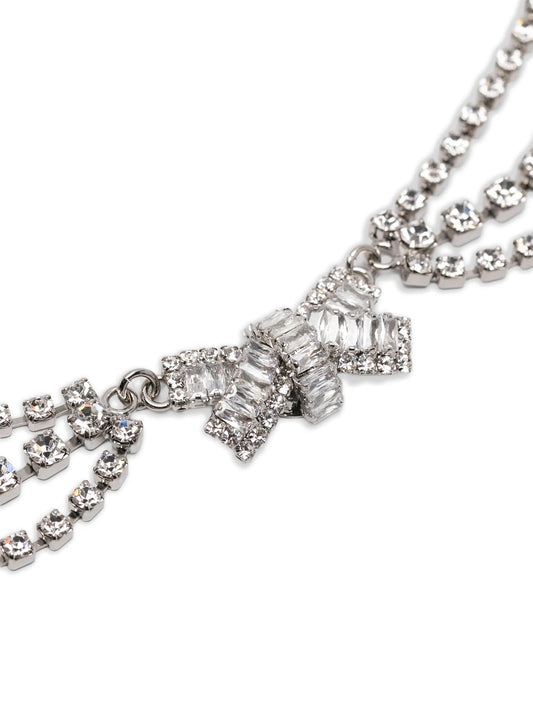 Alessandra Rich Silver Glass Necklace