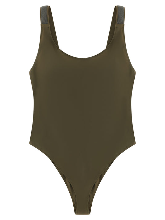 Brunello Cucinelli Bicolor Polyamide One-Piece Swimsuit