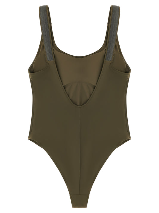 Brunello Cucinelli Bicolor Polyamide One-Piece Swimsuit