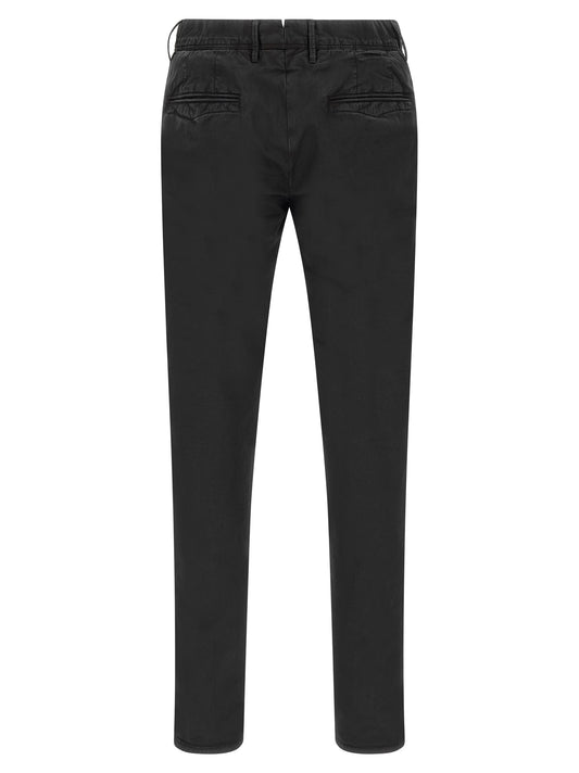 Incotex Black Cotton Casual Pants