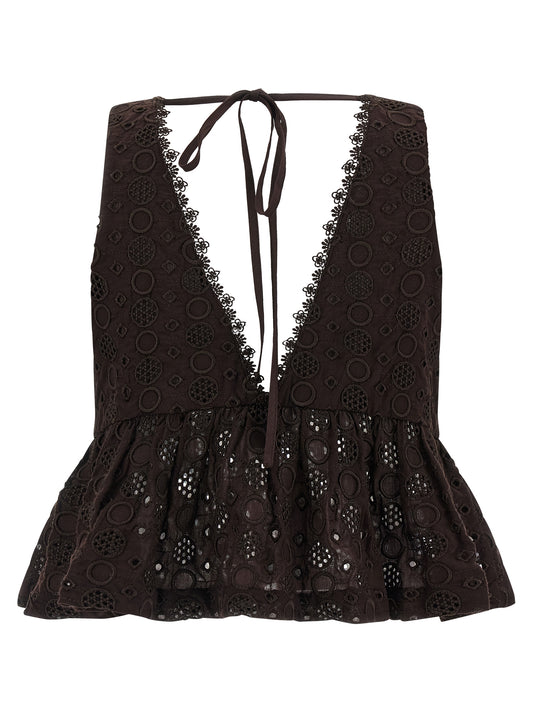 PINKO Brown Cotton Blouse