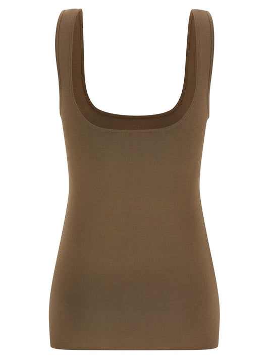 Entire Studios Brown Viscose Sleeveles T-Shirt