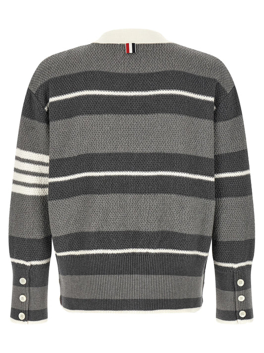 Thom Browne Gray Cotton Cardigan