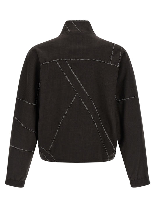 Kiko Kostadinov Brown Virgin Wool Full-Length Jacket