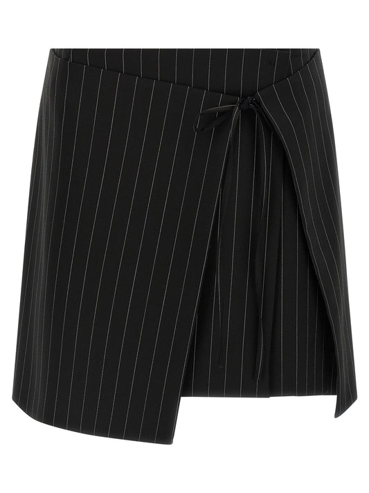 Sportmax Black Virgin Wool Long Skirt