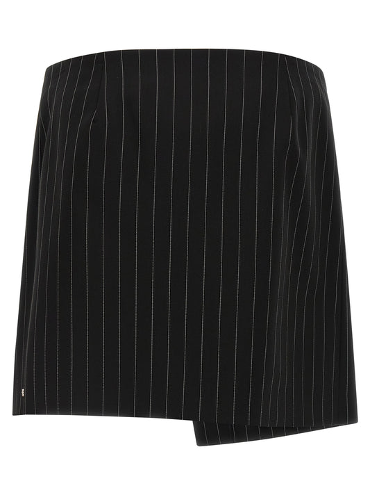 Sportmax Black Virgin Wool Long Skirt