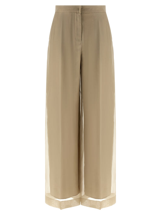 Max Mara Beige Silk Casual Pants