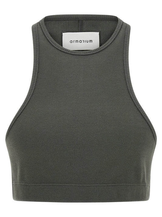 Armarium Gray Cotton Sleeveles T-Shirt