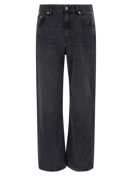 SÉFR Black Cotton Straight-Leg Jeans