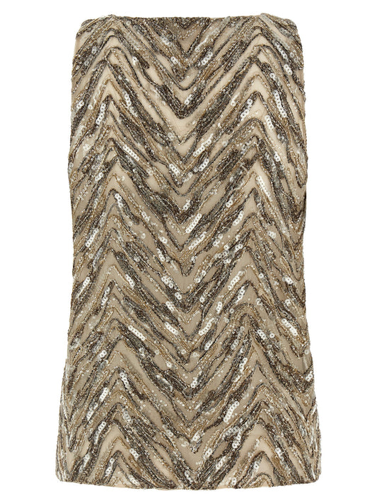 Brunello Cucinelli Beige Silk Tank Tops