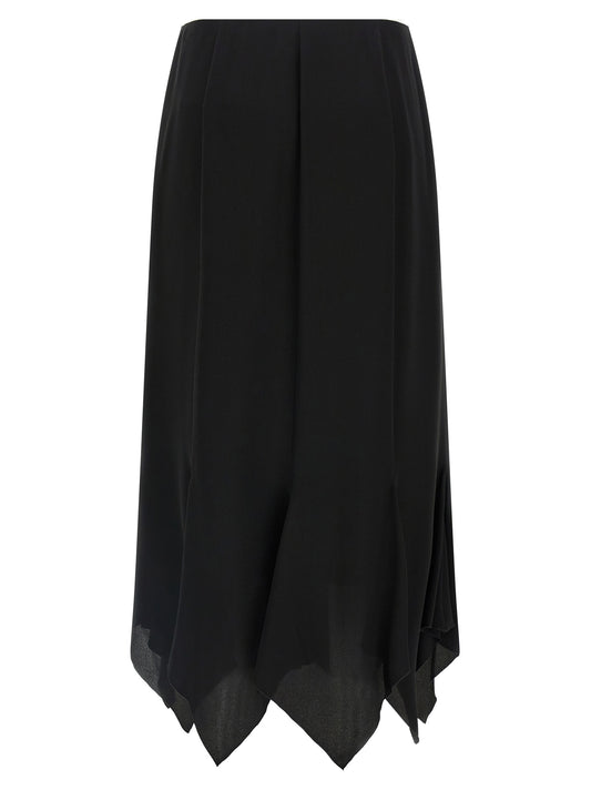 Valentino Garavani Black Silk Midi Skirt