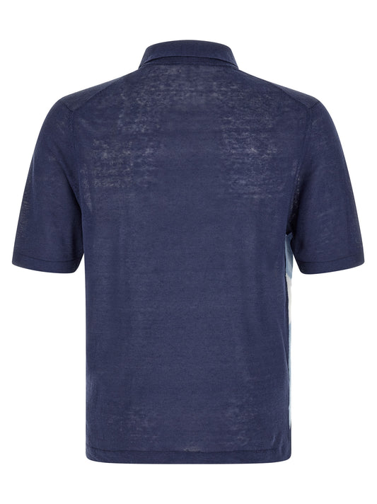 Ballantyne Blue Linen Polo Shirt