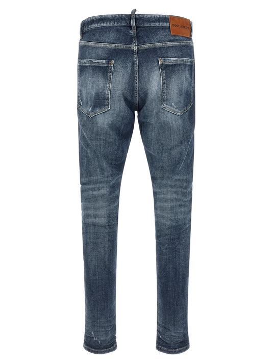 Dsquared² Blue Cotton Slim Fit Jeans