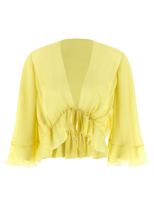 Alberta Ferretti Bicolor Acetate Blouse