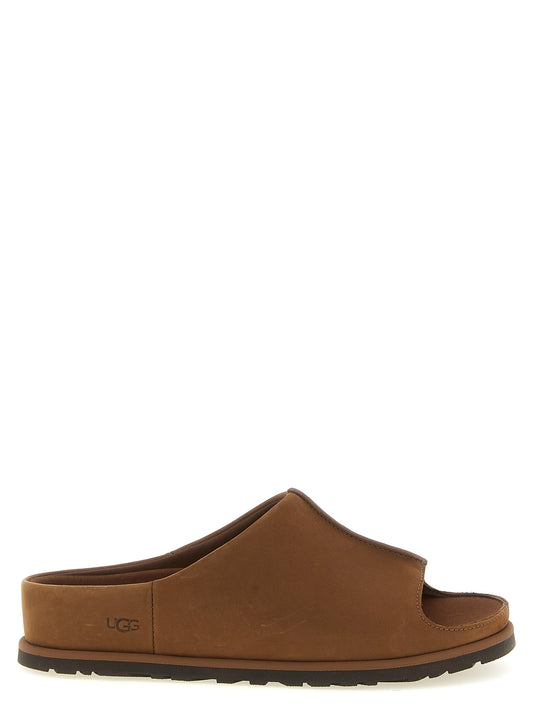 UGG Brown Leather Slides