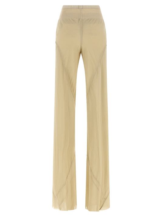 Rick Owens Beige Silk Flared Pants