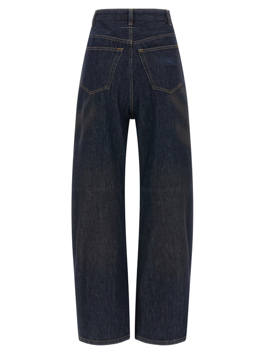 MM6 Maison Margiela Blue Cotton High-Waisted Jean