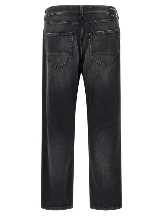 Department 5 Black Cotton Cropped Jeans
