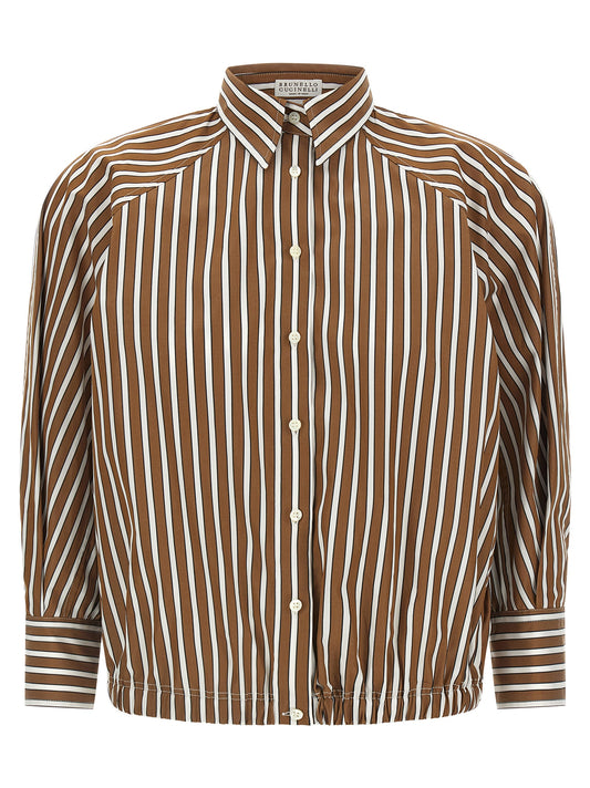 Brunello Cucinelli Brown Cotton Blouse