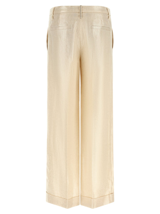 Brunello Cucinelli Gold Linen Casual Pants