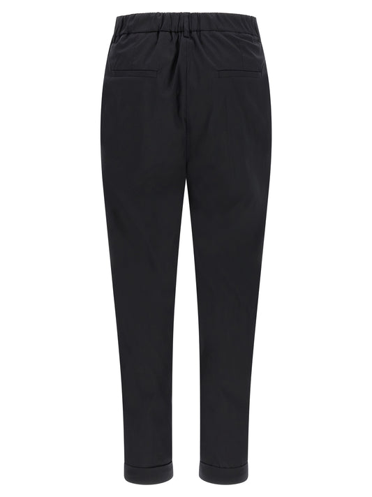 Kiton Black Cotton Casual Pants