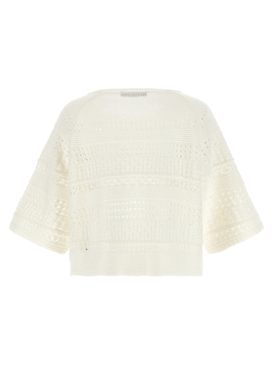 Max Mara White Cotton Cardigan