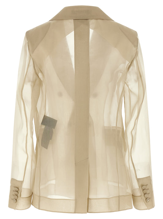 Max Mara Beige Silk Blazer