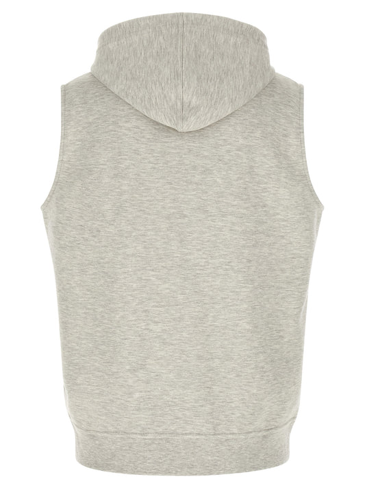 Brunello Cucinelli Gray Cotton Sleeveless Jacket