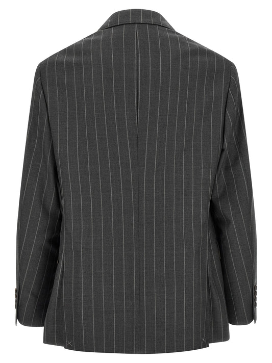 Brunello Cucinelli Gray Virgin Wool Blazer