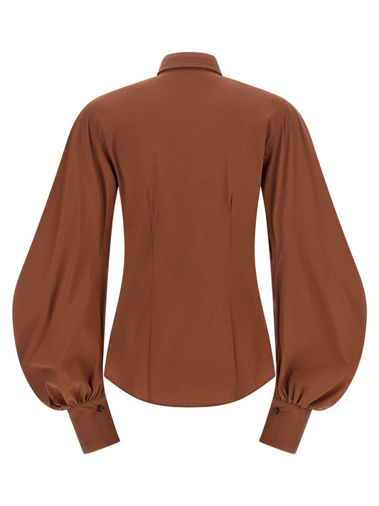 Brunello Cucinelli Brown Cotton Blouse