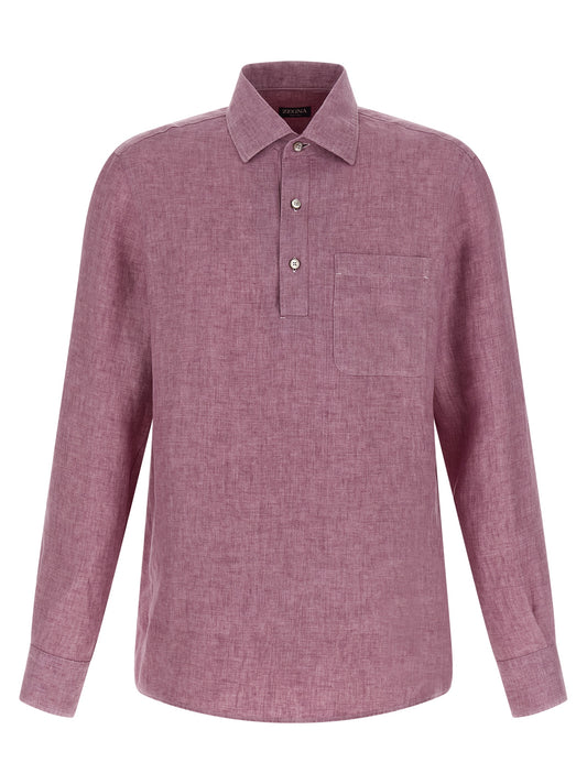 ZEGNA Multicolor Linen Polo Shirt
