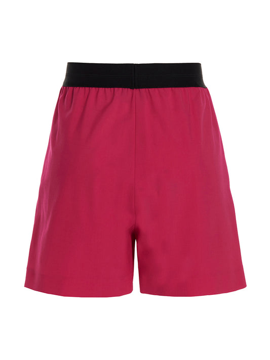 MSGM Fuchsia Virgin Wool Bermuda Shorts
