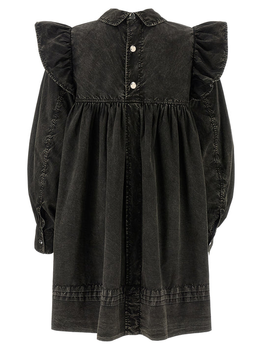 Ganni Black Organic Cotton Short Dress