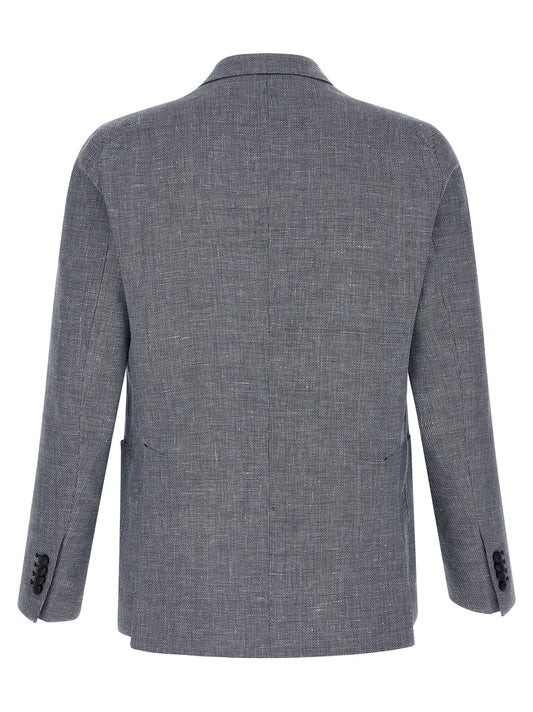 Tagliatore Blue Linen Blazer