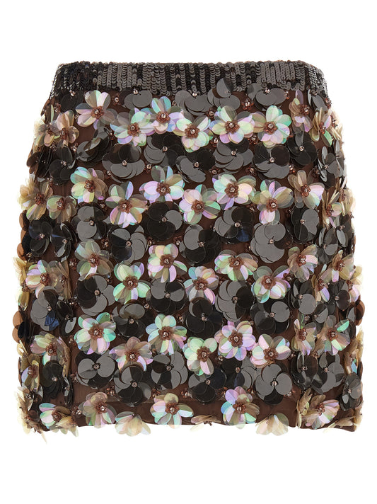 P.A.R.O.S.H. Brown Polyamide Long Skirt