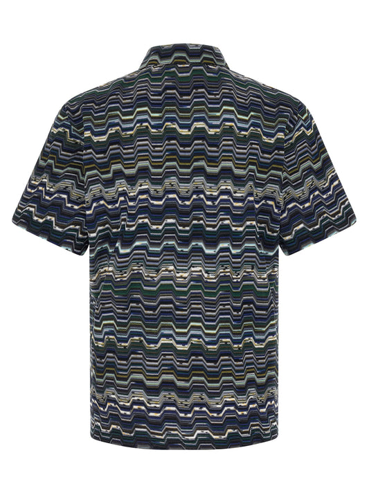 Missoni Blue Cotton Polo Shirt