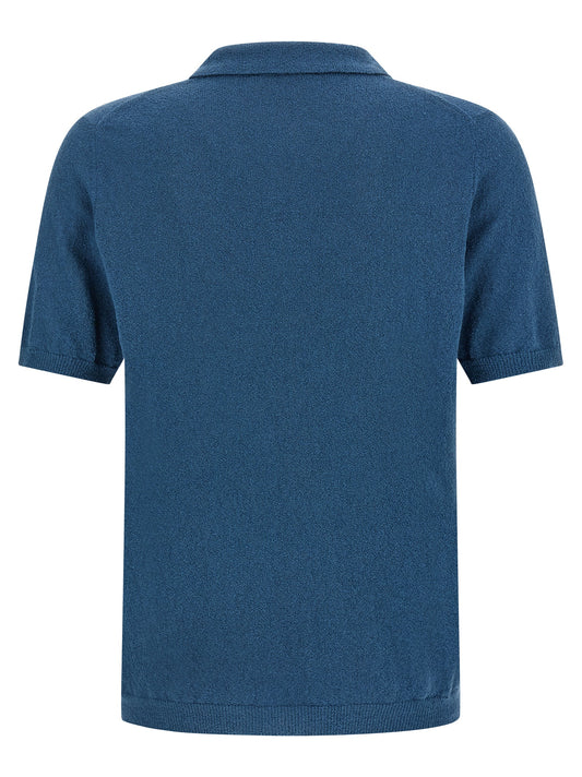 Roberto Collina Blue Cotton Polo Shirt
