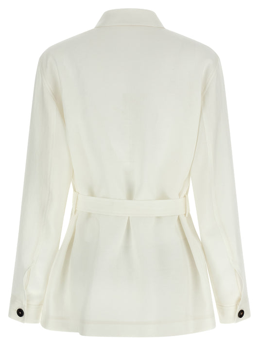 Tagliatore White Linen Shell Jacket