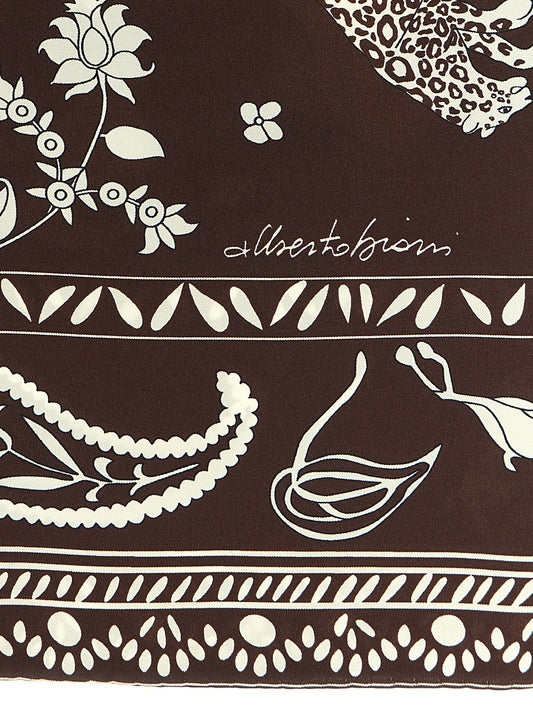 Alberto Biani Brown Silk Foulard
